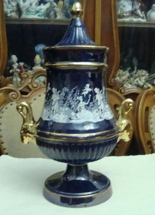 Красивая ваза кобальт фарфор италия