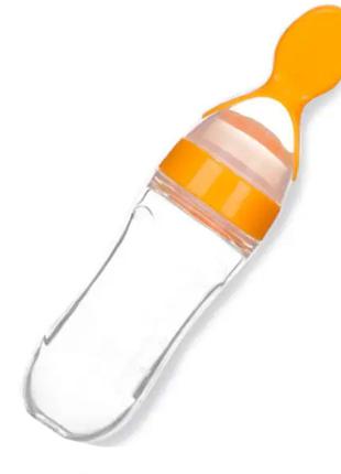 Бутылка-ложка для кормления новорожденного 20 х 5 см Оранжевый...