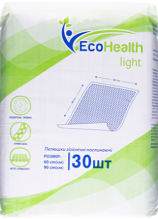 Пеленки одноразовые ecohealth light 60х90 см 30 шт