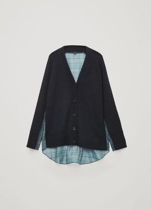 Кардиган cos woven-knit mix cardigan / s
