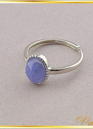 Симпатичное кольцо c синим натуральным танзанитом