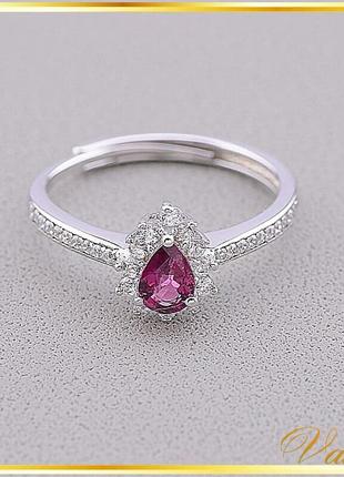 Оригинальное кольцо c розовым натуральным турмалином