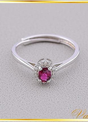Модное кольцо c розовым натуральным турмалином