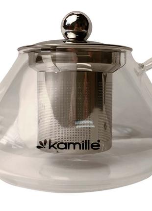 Чайник стеклянный огнеупорный Kamille - 1000мл с заварником