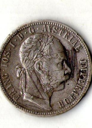 Австрія - Австрия 1 флорин, 1872-1892 Серебро 0.900, 12.34g, ø...