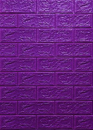 Самоклеющаяся декоративная 3d панель кирпич фиолетовый 700x770...