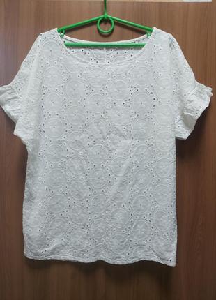 Бавовняна блуза кофточка з натуральної тканини вишивка прошва