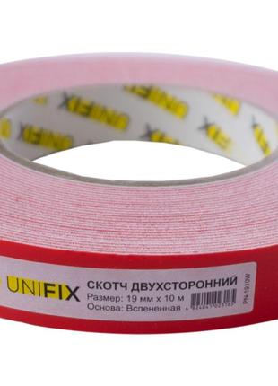 Лента двухсторонняя Unifix - 19 мм x 10 м вспененная белая