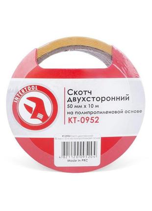 Скотч двухсторонний Intertool - 50 мм х 10 м пропилен