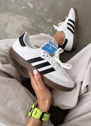 Кроссовки adidas samba «&nbsp;white black gum&nbsp;» premium