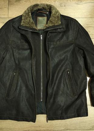 Canda 52 р кожаная мужская темно коричневая замшевая куртка ос...