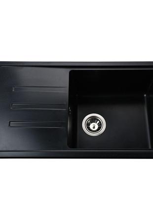 Гранітна мийка Globus Lux LUGANO чорний 780х435 мм-А0002