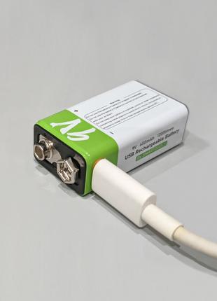 Аккумулятор Крона 9V, USB, 650mAh