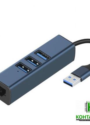 Перехідник/ Hub USB-A to 2xUSB 2.0, 1xUSB 3.0, 1xRJ45