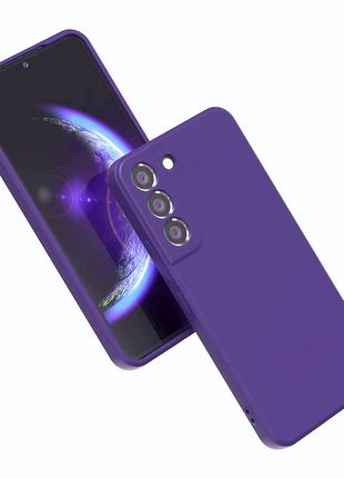 Силиконовый чехол для Samsung Galaxy S21 Фиолетовый микрофибра...