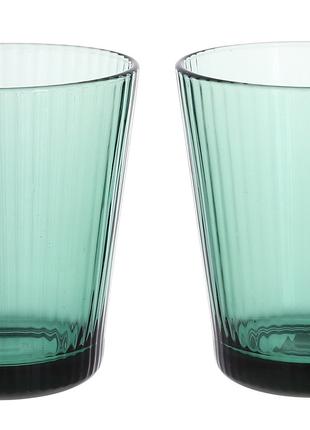 Набір склянок 330мл - 2 шт, колір - зелений, скло