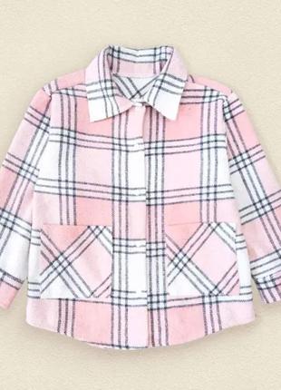 Трендовая рубашка на девочку розовая