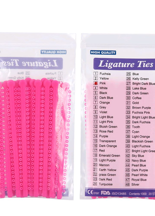 Еластичні лігатури для брекетів, рожеві, 1000шт