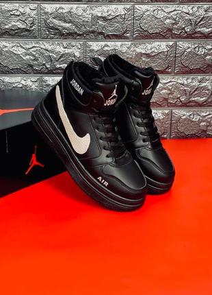 Зимние подростковые кроссовки air jordan, черные ботинки джордан