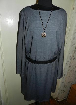 Женственное,трикотажное-стрейч,плотное платье с "кожаным"-эко ...