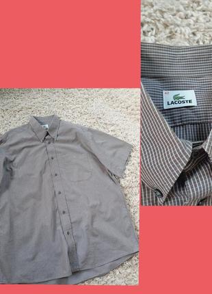 Шикарная мужская рубашка в клетку, lacoste,  p.xl-xxl