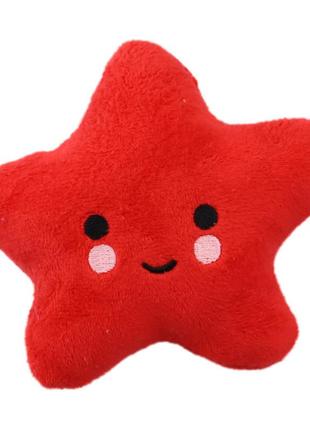 Игрушка для собак с пищалкой морская звезда красная