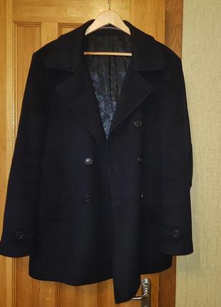 Giovanni galli чорне двобортне пальто з вовни та кашеміру