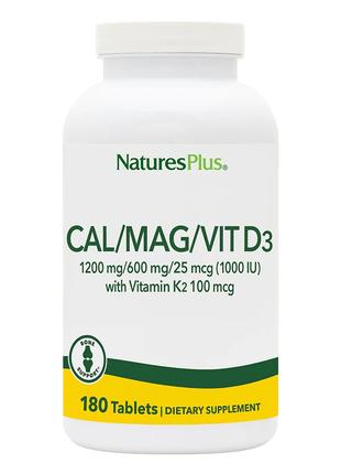 Вітаміни та мінерали Natures Plus Cal/Mag/Vit D3 with Vitamin ...