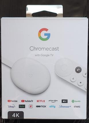 Медиаплеер Google Chromecast TV 4K тв приставка