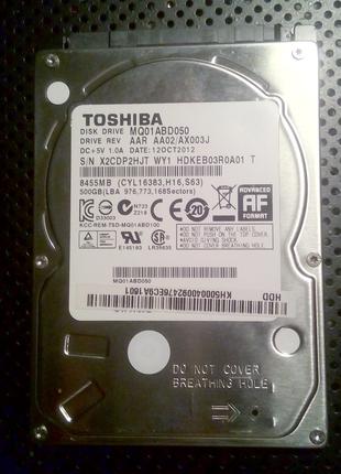 Ноутбучний Жорсткий Диск SATA2 Toshiba MQ01ABD050 На 500 Гб