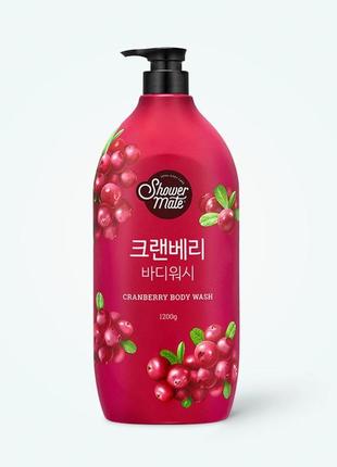 Гель для душа kerasys shower mate natural cranberry, с аромато...
