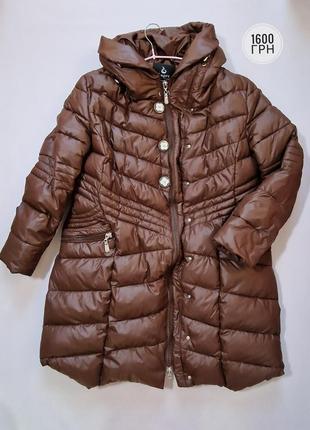 Зимнее пальто коричневое