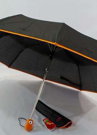 Зонт-полуавтомат с оранжевой каймой