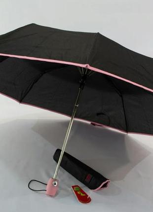 Зонт-полуавтомат с розовой каймой