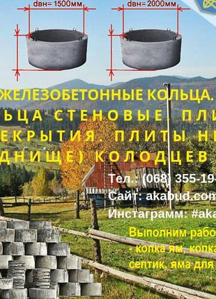 Бетонне кільце для колодязя септика та каналізації. Залізобетонні