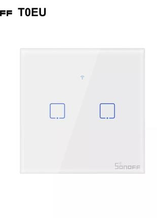 Sonoff T2EU2C 2-канальный вай-фай wi-fi/RF433 выключатель