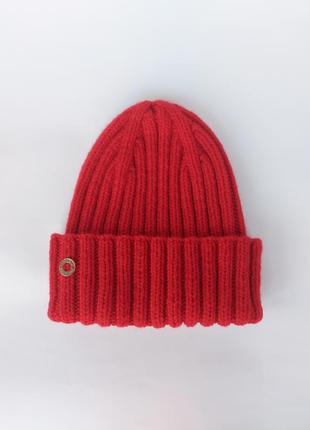 Тепла в'язана зимова шапка зі 100% кашеміру