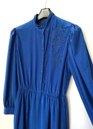 Louis feraud платье синее винтаж ретро яркое миди