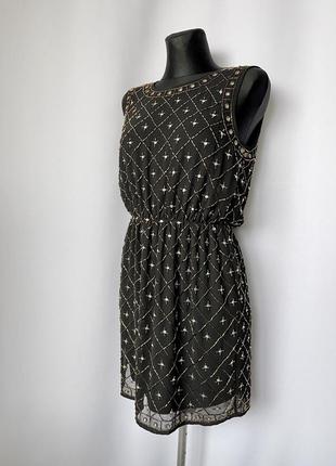 Frock & frill черное платье гетсби 20е бисер золотой расшитое ...