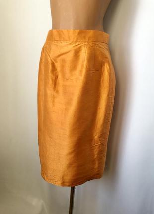 Louis feraud шелковая юбка оранжевая оранжевая винтаж