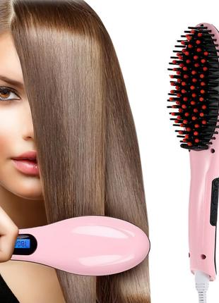Розчіска вирівнювач для волосся "HQT-906" Рожевий, електрична ...