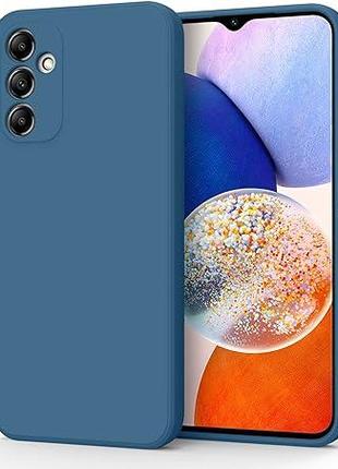 Силиконовый чехол с микрофиброй для Samsung Galaxy M14 синий т...
