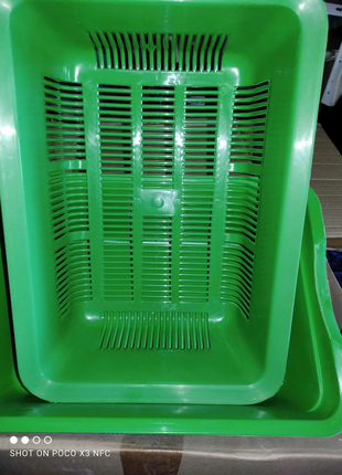 40х30х11 см ТМ Природа туалет для котів глибокий з сіткою зелений