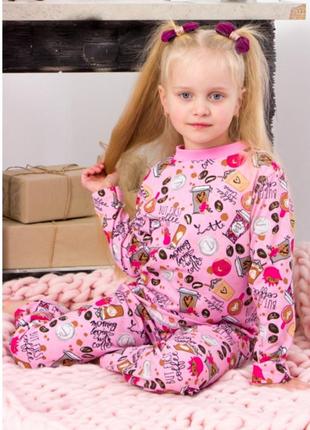 Пижама с начесом, розовая, 2 3года, 98см