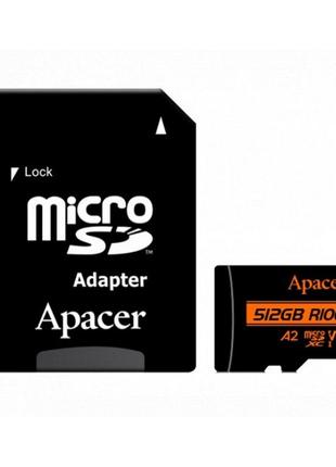 MicroSDXC (UHS-1 U3) Apacer A2 512Gb class 10 V30 (R100MB/s, W...