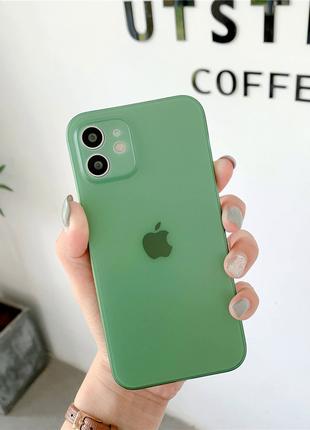 Ультратонкий матовый чехол для iPhone 11 зеленый полупрозрачный