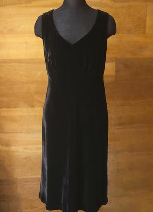 Черное вечернее бархатное платье миди женское laura ashley, ра...