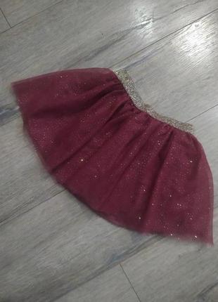 Issac mizrahi,сша.бордовая фатиновая детская юбка, юбка с фати...