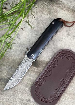 Складной нож Hunter Damascus. нож. Нож складной. Складний ніж