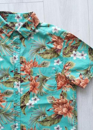 Рубашка с цветочным тропичным принтом